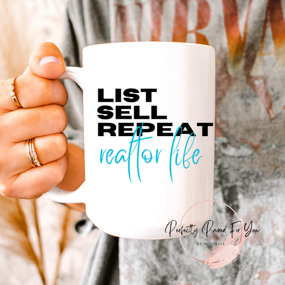 List Sell Repeat 15oz Ceramic Mug