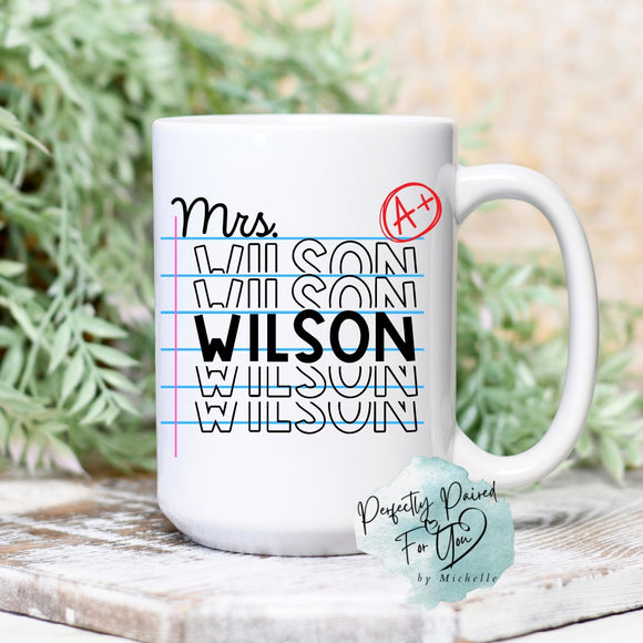 Customizable Teacher A+ 15oz Ceramic Mug