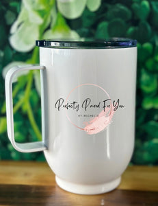 Customizable White 17oz Tumbler W/handle