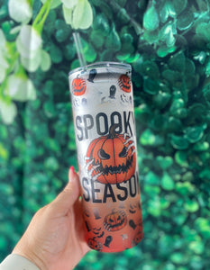 Spooky Season 25oz Skinny Glass Tumbler