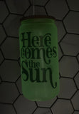 Here Comes The Sun 16oz UV & GLOW Glass Tumbler