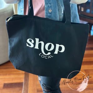 Shop Local Large Zippered Tote