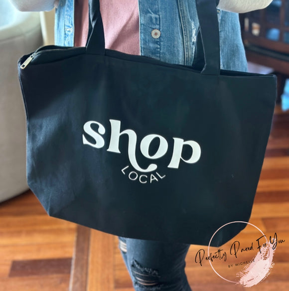 Shop Local Large Zippered Tote