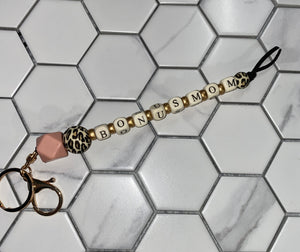 Leopard Bonus Mom Keychain