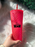 Personalized Matte Hot Pink 24oz Studded Cups