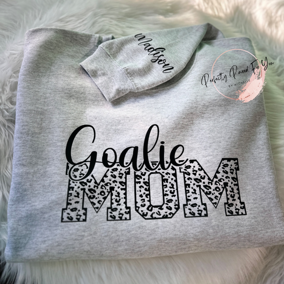 Leopard Goalie Mom Unisex Crew